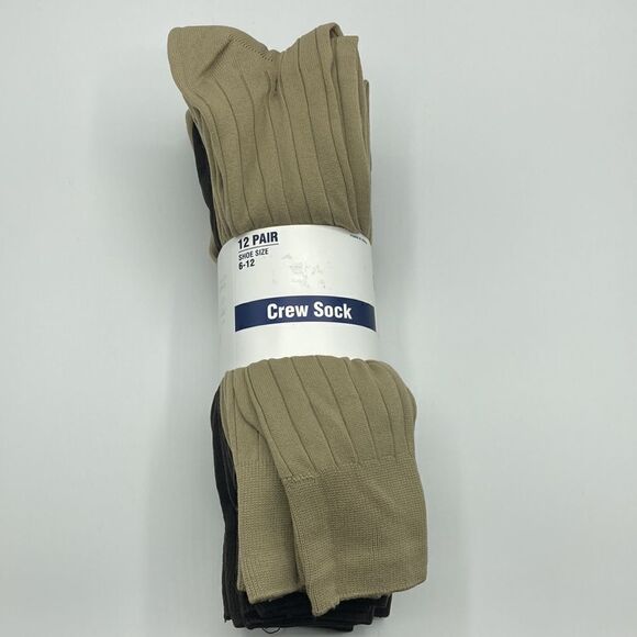 Men’s Nylon Crew Dress Socks 12-Pack Shoe Size 6-12 - Picture 2 of 4